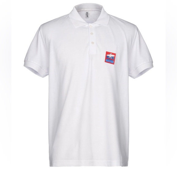Moschino Swim White Polo w Sea Lover & Surfboard Moschino Patch NWT XXL - Picture 2 of 12